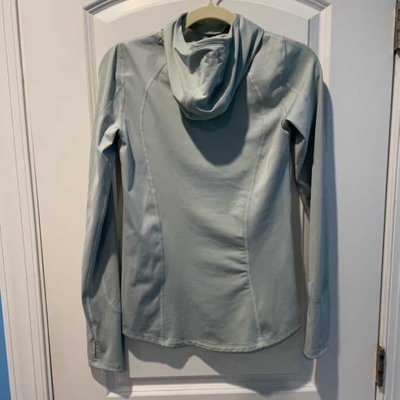 Under Armour Long-Sleeve ColdGear Reactor Green Hoodie XS Running Shirt - Picture 4 of 9